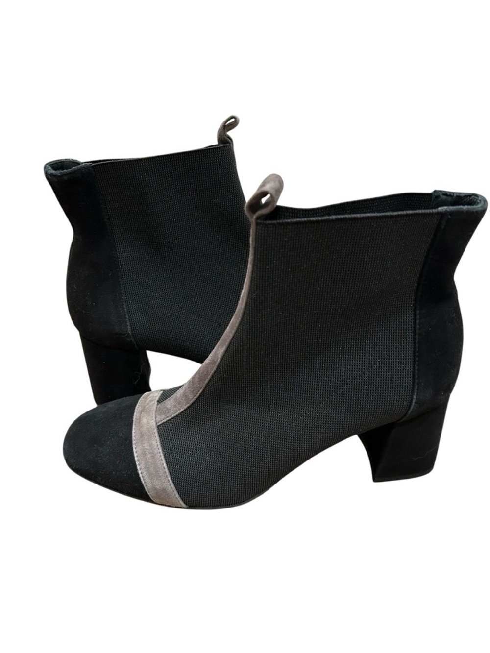 Pedro Anton black suede half and half sock ankle boots size 39 US 8-8.5 chunky